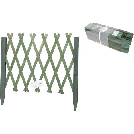 Trade Shop - Traliccio In Legno Rete Estensibile Verde Rampicanti Staccionata 95 X 49 Cm -