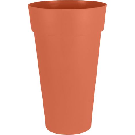 Vase haut Toscane Ø48x80cm rond 90L - Orange Terre Battue - EDA