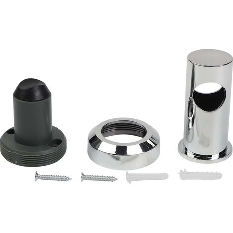 Support mural de rehausse pour barre de douche de 22 mm, compatible avec les tuyaux de 21,5 à 22 mm - Fixation réglable en ABS avec vis, finition chromée, installation dans la salle de bain (1/5)