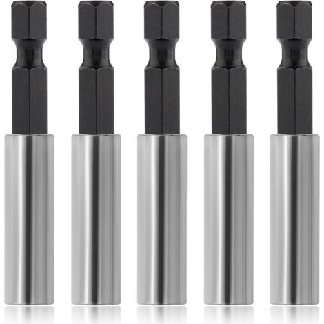 5 Pieces Magnetic Bit Holder, Screwdriver Bit Holder, Quick Bit Holder 1/4 Inch (60 mm) with Strong Magnet (1/5)