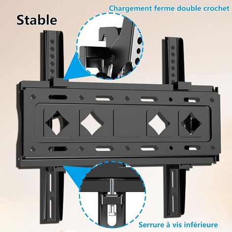 Tilting TV Wall Mount for Most 32 to 68 Inches, VESA Up to 400 x 400 mm and Maximum Load 60 kg, 40 43 50 55 58 60 65 Inches Adjustable Wall Rack for TV, Wall Mount, TV Wall Mount (1/2)