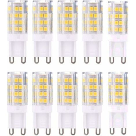 G9 LED bulbs, warm white (3000 K), 5 W, equivalent to 40 W halogen, 420 lumens, non-dimmable, pack of 10 (1/4)