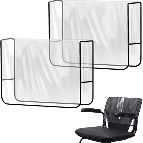 2 housses de protection épaisses, adaptées à la plupart des sièges de salon, de forme carrée, transparentes, avec un cadre noir, imp (1/5)