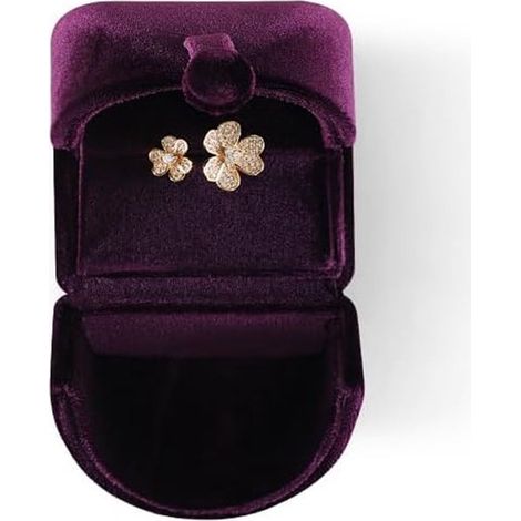 Portagioie per anelli - Scatola regalo per gioielli da fidanzamento da donna - Scatola espositiva per anello di fidanzamento - Scatola portaoggetti per fedi nuziali - Viola (1/5)