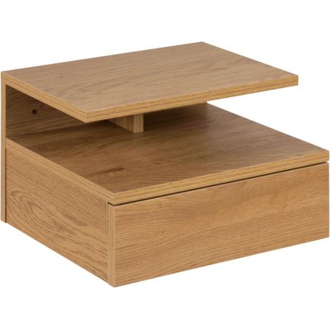 Chevet suspendu en bois 1 tiroir 1 niche - ASLAN (1/5)