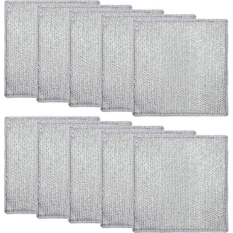 Torchon Multifonction - Non spécifié - 10 Pièces - 20x20 cm - Anti-Rayures - Gris (1/4)