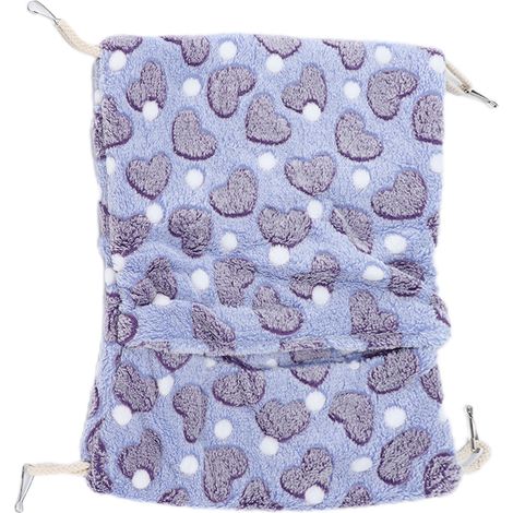 Hamac suspendu chaud style enveloppe pour petits animaux (hamsters, lapins), avec crochets, 20 x 22 cm, violet (1/5)