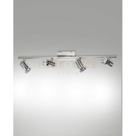 ALICE SPOT 4 LUCI ATTACCO GU10 NICHEL SATININATO S/L