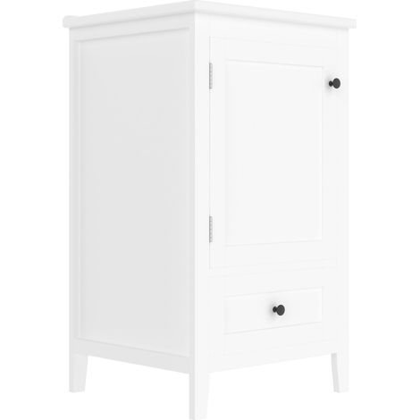 Meuble vasque 51x46x85 cm blanc MDF céramique (1/5)