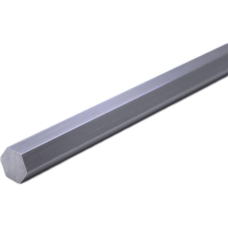 Rs Pro – Barre hexagonale en acier doux 1m – Largeur 12mm – Finition brillante pour usinage précis – Lot de 6 unités