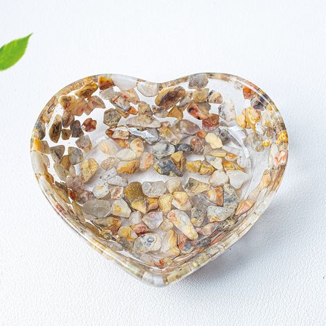 Bol En Résine Forme De Cœur - 76 X 70 Mm - Décor Intérieur Et Rangement Bijoux - 1 Pièce (1/5)
