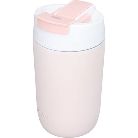 Mug isotherme 480 ml, en acier inoxydable, pour vos voyages. Portable, robuste, durable et inodore. Couleur : rose. (1/4)