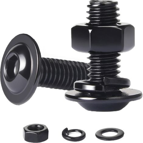 10 Pièces Vis à Tête avec Six Pans Creux M8x40 mm, Jeu de Vis avec Ecrous Hexagonal et Rondelles Elastique, à Tête Bombée Acier Inoxydable A2 V2A, Noire Oxydée (1/5)