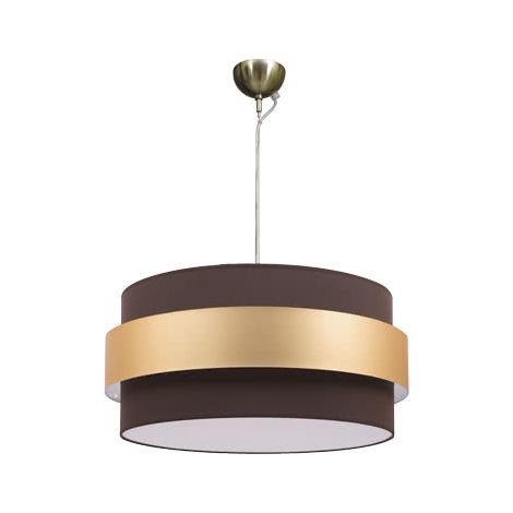 Colgante Bremen Cuero/marron-oro 3xe27 Regx50x50 Cm (1/2)