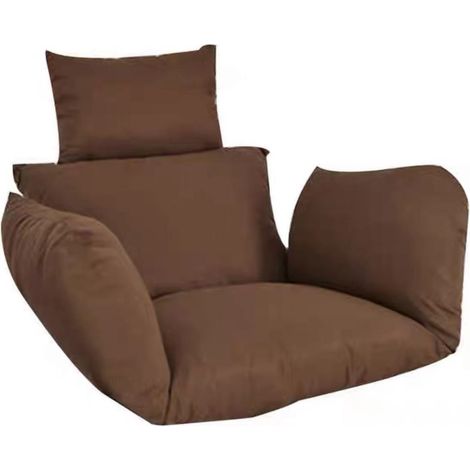 Coussin de rechange XXL pour fauteuil suspendu, assise et dossier, housse déhoussable et lavable, polyester, coloris marron, version imperméable