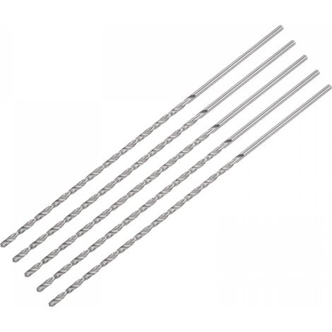 5 Pcs 2mm Mini Micro Forets Hélicoïdaux Haute Vitesse Acier Droit Tige Extra Long Perceuse Pointe 120mm pour Aluminium Alliage (1/5)