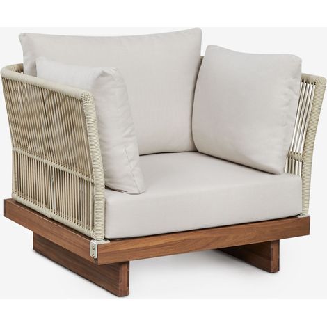 Sillón de jardín en madera de acacia y cuerda trenzada Dailin SKLUM (1/5)