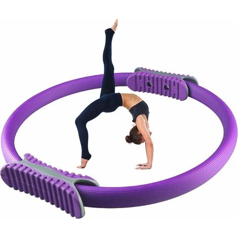 Anneau De Pilates - Diamètre 37 Cm - Épaisseur Anneau 3 2 Cm - Poignées Antidérapantes En Polypropylène Et Caoutchouc - Pour Renforcement Des Cuisses Abdominaux Et Jambes - 1 Pièce