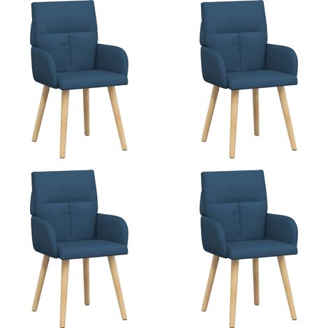 Sillas de comedor 4 pcs Tela Azul 60 x 56 x 96 cm vidaXL (1/5)