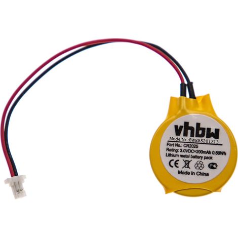 vhbw BIOS-Batterie kompatibel mit Asus (diverse Modellen) Notebook (200 mAh, 3 V, Li-Mn) (1/2)
