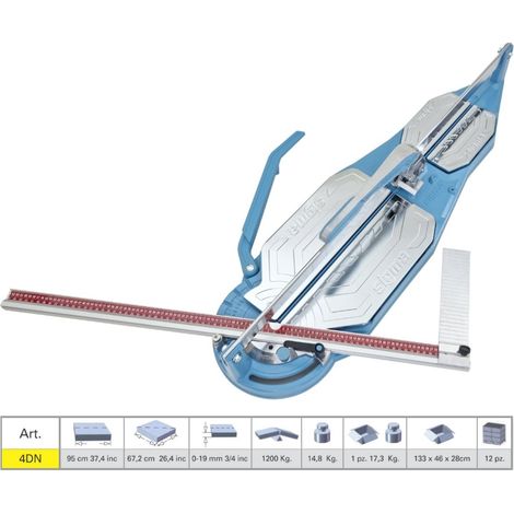 Sigma – Coupe-carreaux 95 cm – Pour carreaux rugueux et épais – Poignée ergonomique – Coupe diagonale 67,2 cm – Épaisseur max 19 mm