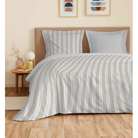 Parure de draps 4 pièces "Vanessa" pour lit 140 x 190 cm Florence Naturel -  - (1/4)
