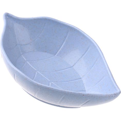 Petite assiette feuille polyvalente couleur fraîche en paille de blé orange sûre durable pour cuisine maison bleue (1/5)