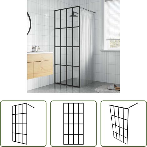 vidaXL Mampara de ducha de vidrio templado transparente 90x195 cm (1/5)