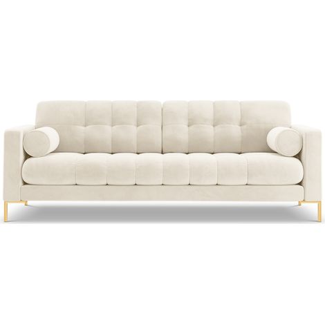 Canapé 3 places en velours beige clair (1/5)