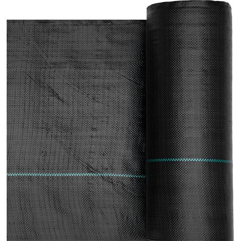 Mophorn Unkrautvlies 0,9x30,5 m Gartenvlies 168 g/㎡, Unkrautmatte aus Polypropylen, atmungsaktive und wasserdurchlässige Unkrautfolie, Wurzelschutz für Garten, Gewächshaus und Landwirtschaft, Schwarz
