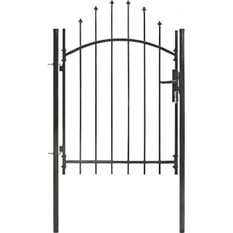 vidaXL Cancello da Giardino in Acciaio 1x1,75 m Nero (1/7)