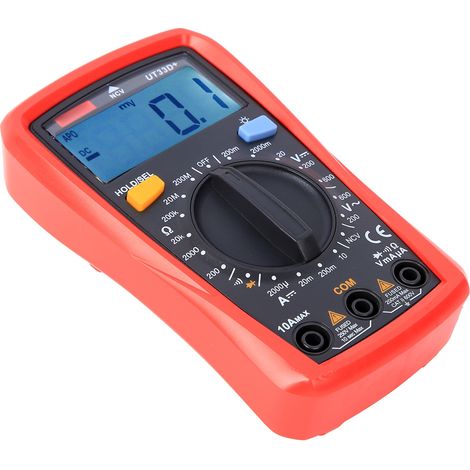 UT33dMultimeter Tragbares Kunststoff-Multimeter mit großem Digitaldisplay, Amperemeter für Elektriker, Gerät zur Messung von Gleich- und Wechselstrom (1/5)