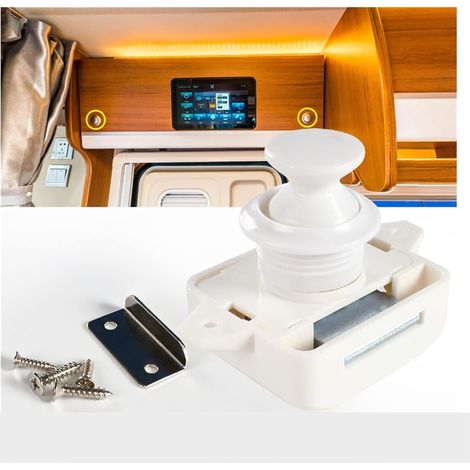 10 pièces/boîte, diamètre 26 mm, verrou de porte de camping-car, d'armoire, de tiroir, de caravane, de bateau, boucle de verrouillage, quincaillerie pour meubles - Longue durée (entièrement blanc)