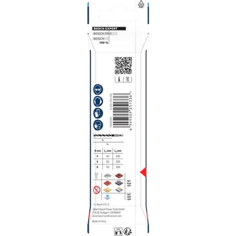 Bosch EXPERT HEX-9 Multi Construction Bohrer-Set D= 5 / 6 / 8 mm 3-tlg. - 2608902288 (1/5)