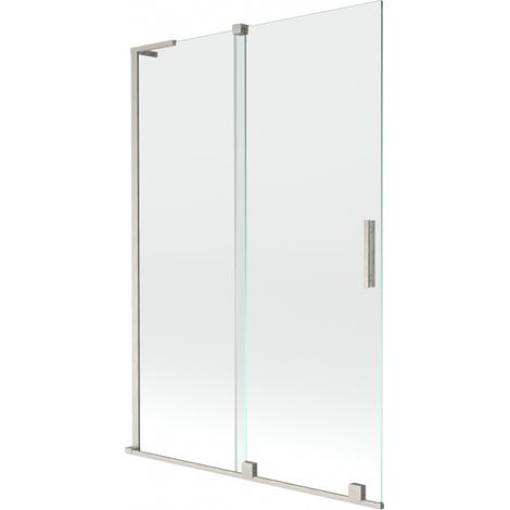 Paroi de baignoire 2 volets coulissants Mexen Velar L 120 x 150 cm, transparent, nickel brossé - 896-120-003-01-97 (1/2)