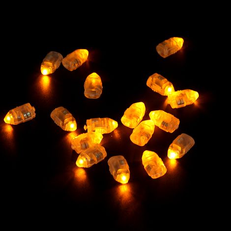 Set de 50 guirlandes LED étanches jaunes pour lampions en papier, décoration mariage, fête et ballons, éclairage festif extérieur (1/3)