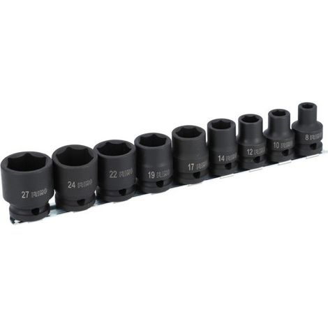IRIMO - 1/2" Impact socket hexagonal set mm, rail 9 pcs