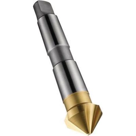 Cale à tête conique DIN 335D 90 degrés D.37mm HSS TiN Z.3 2 (1/5)