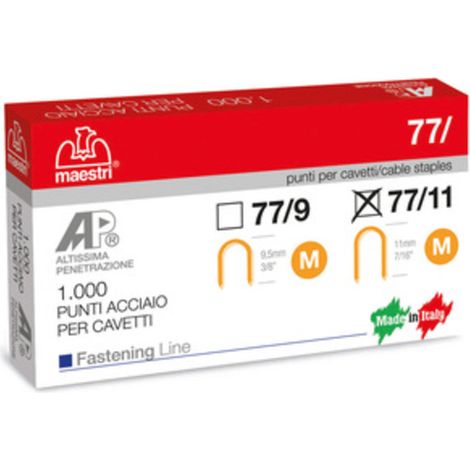 MAESTRI PUNTI SPILLATRICE ART.  77/11 DA 1000 PZ- MAESTRI- 1,0 pz