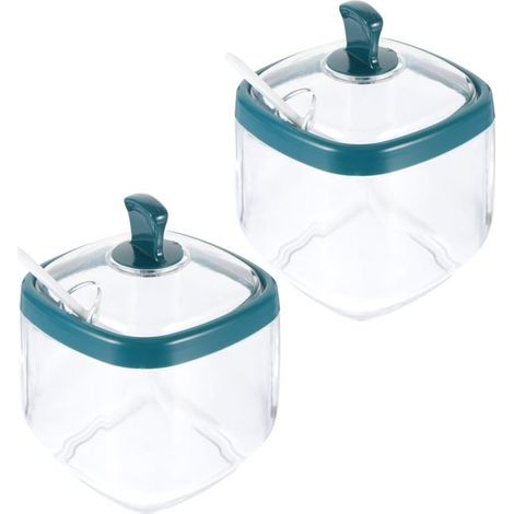 Set mit 2 dekorativen Gläsern für Pfeffer, Zucker, Gewürze, Aufbewahrung, Glas mit (1/5)