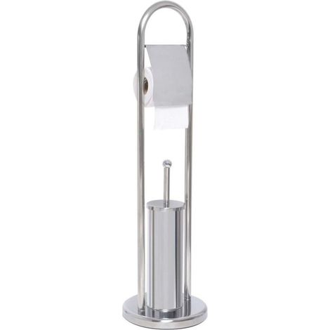 Brosse et derouleur papier wc acier inoxydable - chrome - (1/3)