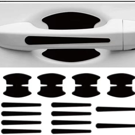 Protector de puerta de coche, lámina autoadhesiva para manija de puerta de coche (negro) 131,75cm/98cm (1/5)