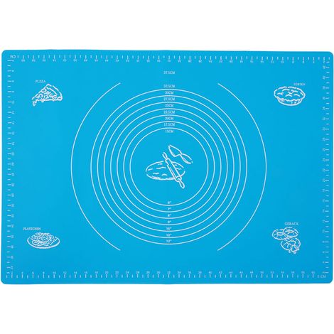 Household Silicone Non-Stick Baking Mat with Scales Rolling Dough Pad Kitchen Baking Tools(Blue 45x65cm) (1/5)