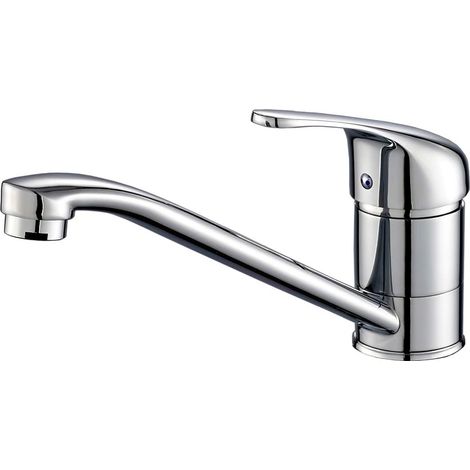 Robinet de cuisine classique à poignée unique, mitigeur monotrou pivotant à 360° en laiton (1/3)