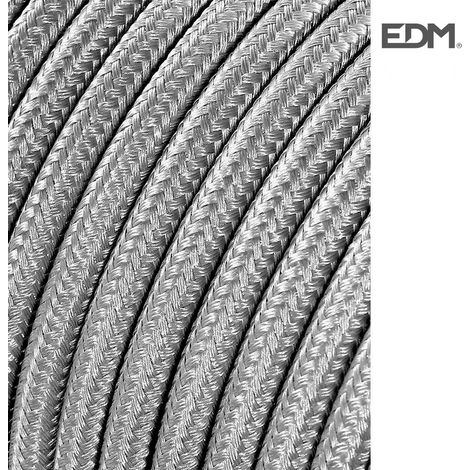 Câble cordon tubulaire 2x0,75mm c64 argent 5mts