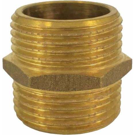 Messingfitting, Doppelnippel 1/2 Zoll, Gewindefitting Messing