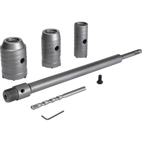 Mèche de forage en béton avec manche rond de 350 mm SDS Plus Trépan pour trou de sciage de béton Mèche de forage pour mur en pierre de ciment avec expansion de 30/40/50 mm (Argent) (1/5)