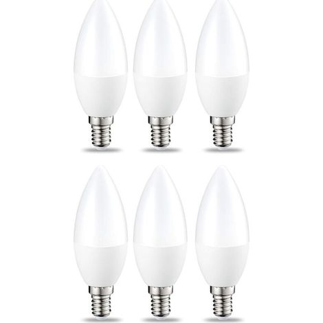 Ampoule LED Dimmable E14 Forme Bougie, 5W Équivalent à 40W, Blanc Chaud 2700K, 470lm, Ampoule Bougie B35 avec Petit Culot à Vis, Lampe Intensité Variable 220-240V, Lot de 6 (1/4)