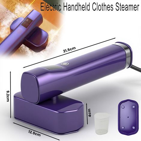 Défroisseur vapeur portable multifonctionnel, alimentation secteur, grand écran LCD, réservoir de 100 ml, portable et facile à remplir, idéal pour les voyages, le nettoyage à sec et les établissements