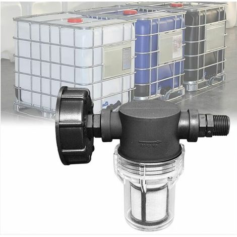 1000-Liter-Tankhahn, Regenwassersammler mit Filter, U-förmiger Gartenanschluss, Adapter für IBC-Tank S60x6 (1/2 Zoll Außengewinde)